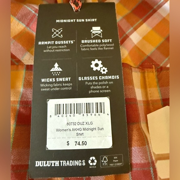 Alaskan Hardgear Women’s Midnight Sun Button Down Wool Blend Plaid Shirt XL - Picture 5 of 9